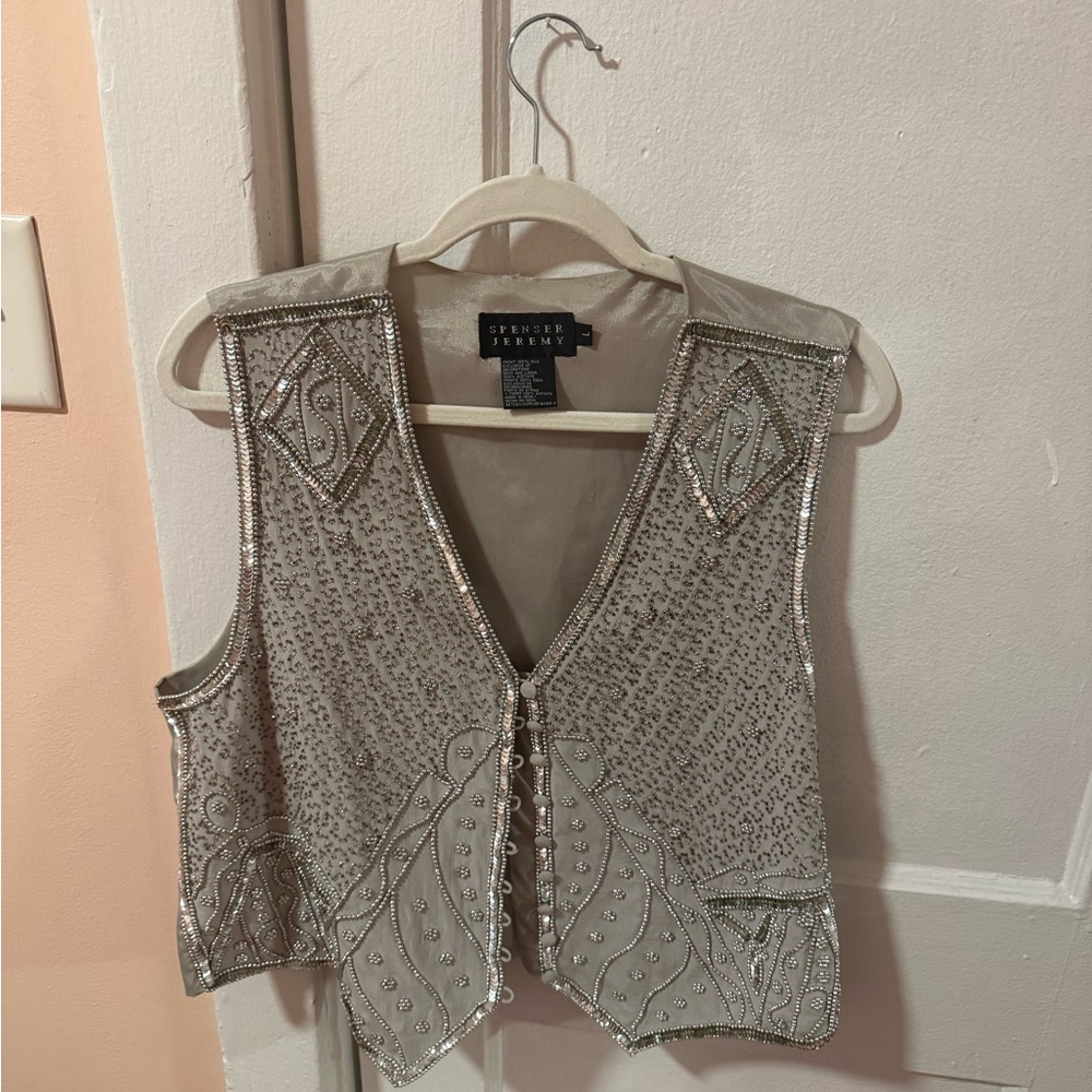 Vintage Silver Embellished Vest